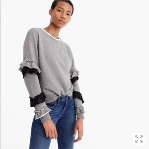 J. Crew Ruffle Sleeve Sweatshirt
